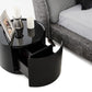 Vig Furniture Modrest Orca - Modern 1-Drawer Round Dark Oak Glass-Top Nightstand | Modishstore | Nightstands-3
