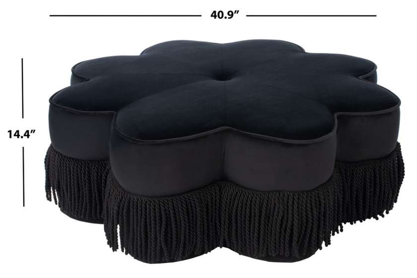 Safavieh Tanith Flower Ottoman | Ottomans | Modishstore - 3