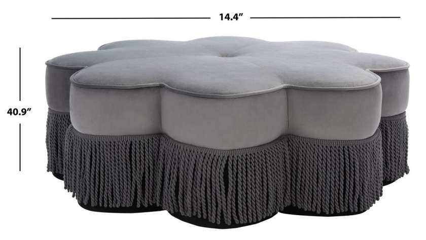 Safavieh Tanith Flower Ottoman | Ottomans | Modishstore - 3