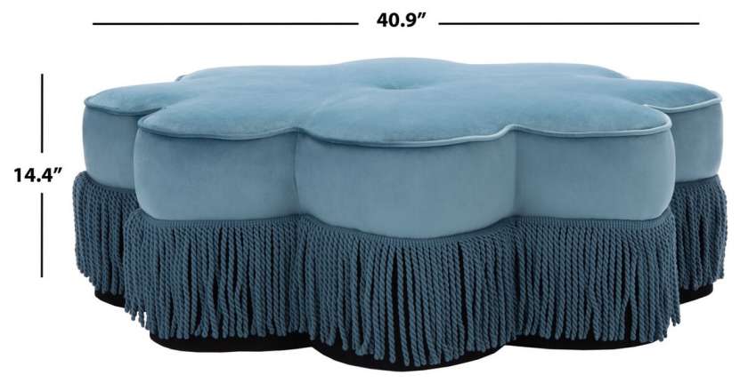 Safavieh Tanith Flower Ottoman | Ottomans | Modishstore - 3