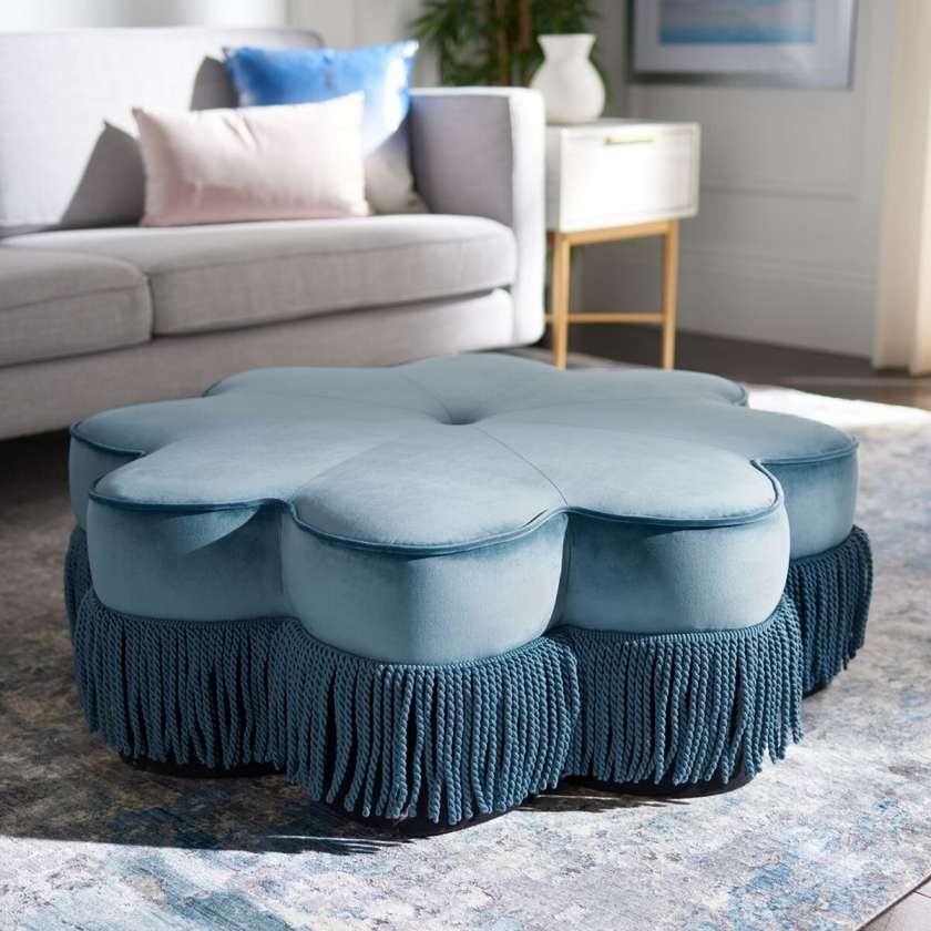 Safavieh Tanith Flower Ottoman | Ottomans | Modishstore - 4