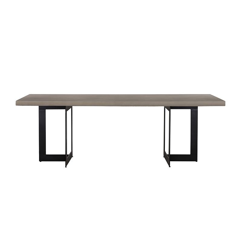 Modrest Sharon Modern Concrete & Black Metal Dining Table | Dining Tables | Modishstore - 3