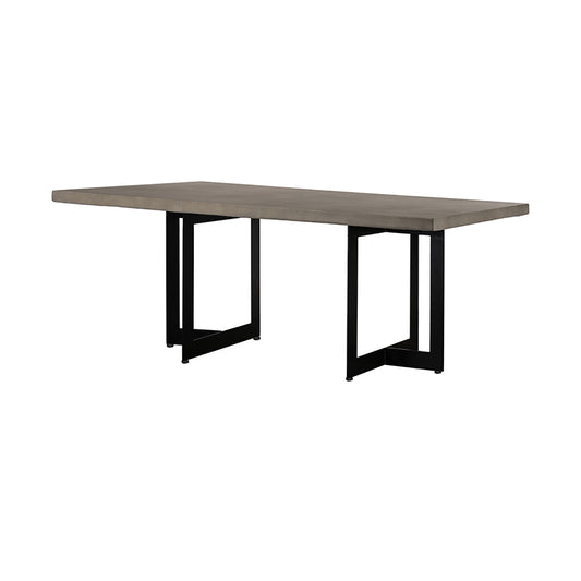 Modrest Sharon Modern Concrete & Black Metal Dining Table | Dining Tables | Modishstore