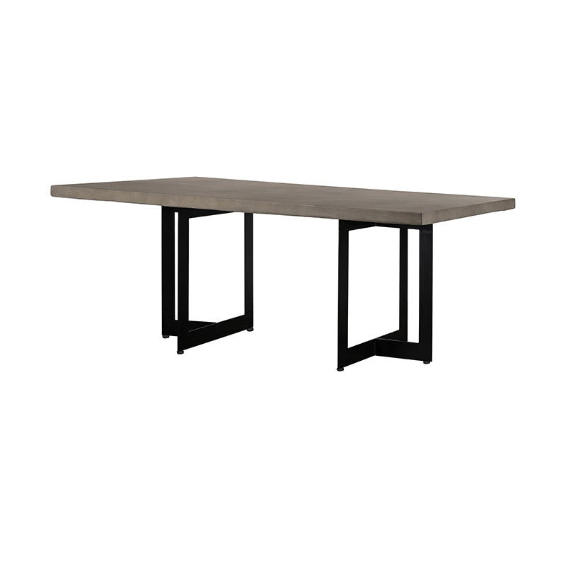 Modrest Sharon Modern Concrete & Black Metal Dining Table | Dining Tables | Modishstore - 2