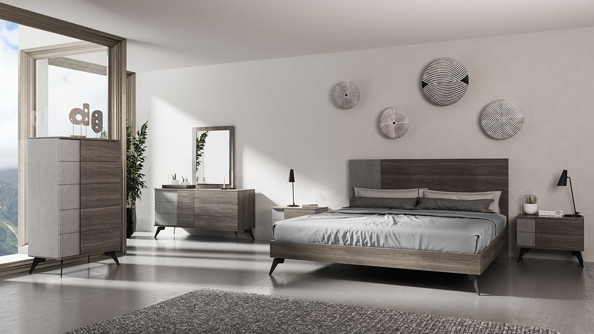 Nova Domus Palermo Italian Modern Faux Concrete & Grey Bed-2