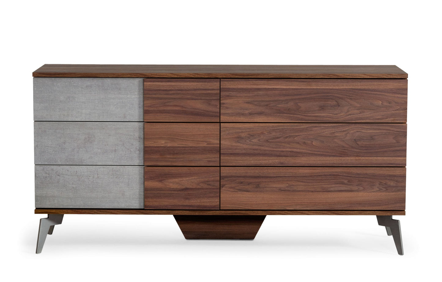 Nova Domus Palermo - Modern Italian Faux Concrete & Walnut Dresser | Modishstore | Dressers