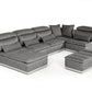 David Ferrari Panorama Italian Modern Grey Fabric & Grey Leather Sectional Sofa | Modishstore | Sofas