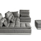 David Ferrari Panorama Italian Modern Grey Fabric & Grey Leather Sectional Sofa-6