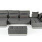 David Ferrari Panorama Italian Modern Grey Fabric & Grey Leather Sectional Sofa-2