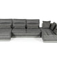 David Ferrari Panorama Italian Modern Grey Fabric & Grey Leather Sectional Sofa-3