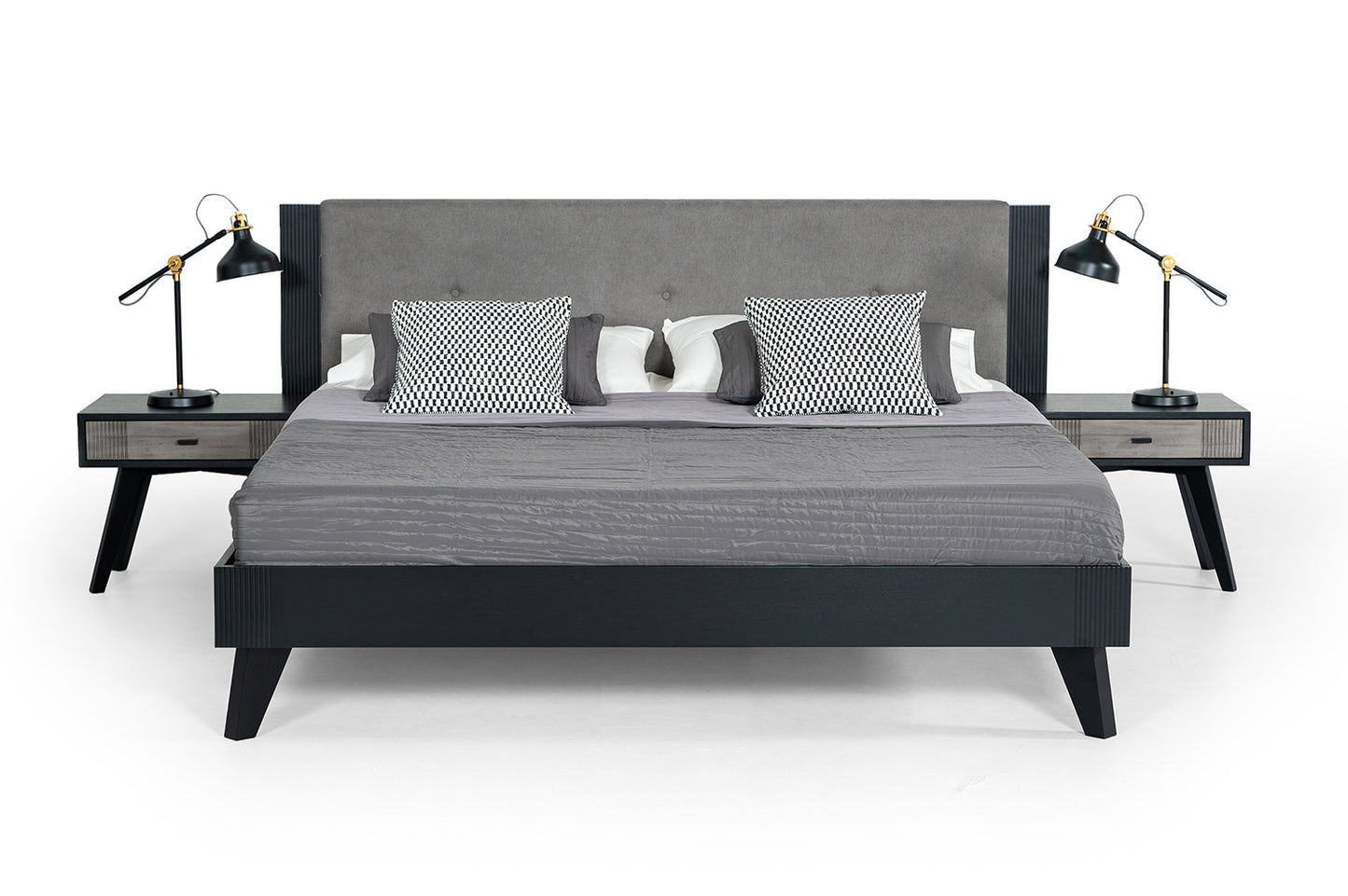 Nova Domus Panther Contemporary Grey & Black Bed-2