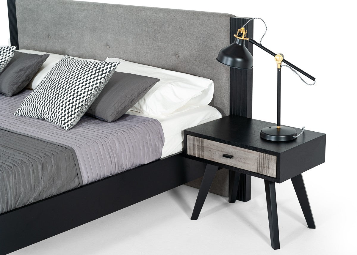 Vig Furniture Nova Domus Panther Contemporary Grey & Black Nightstand | Modishstore | Nightstands-6