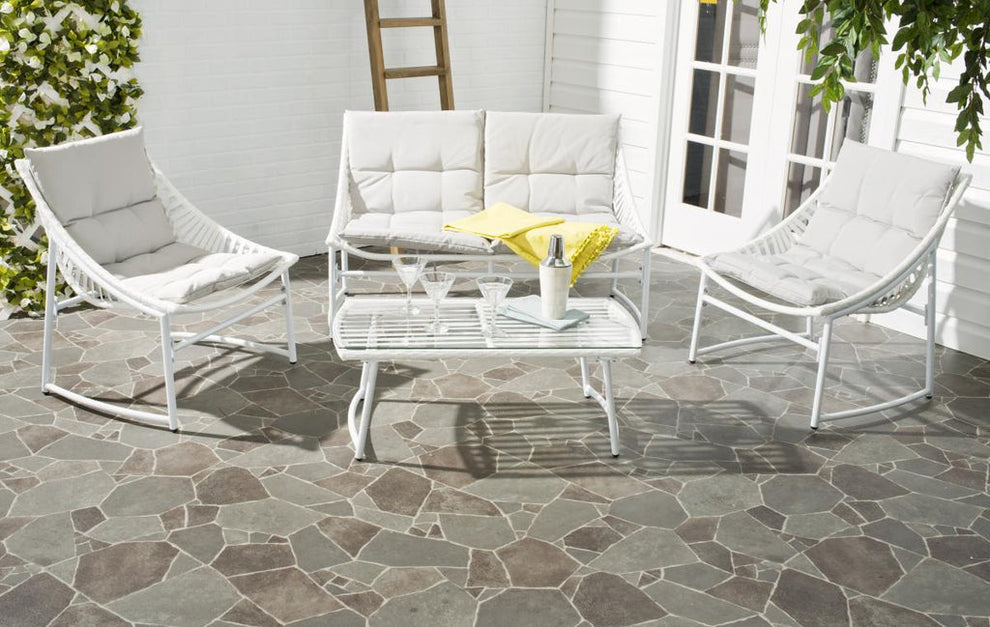 Safavieh Berkane 4 Pc Outdoor Set | Outdoor Sofas, Loveseats & Sectionals | Modishstore - 4