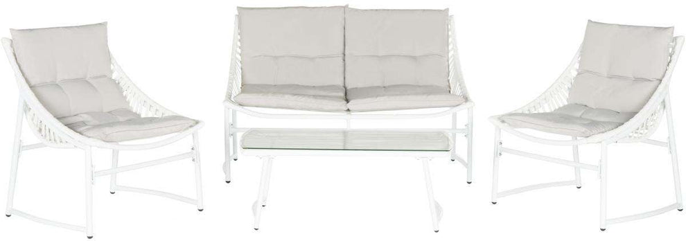Safavieh Berkane 4 Pc Outdoor Set | Outdoor Sofas, Loveseats & Sectionals | Modishstore - 1