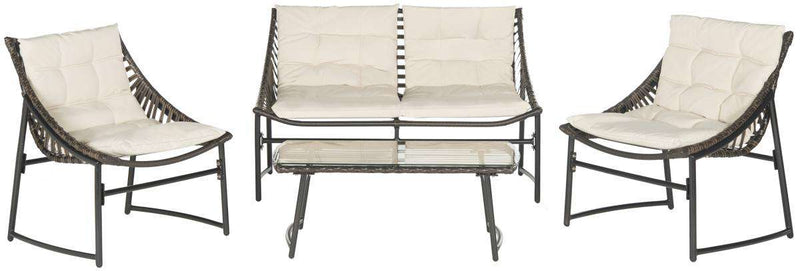 Safavieh Berkane 4 Pc Outdoor Set | Outdoor Sofas, Loveseats & Sectionals | Modishstore - 12