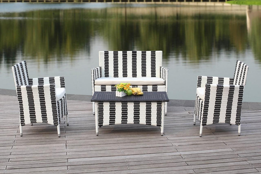 Safavieh Figueroa 4 Pc Outdoor Set | Outdoor Sofas, Loveseats & Sectionals | Modishstore - 4