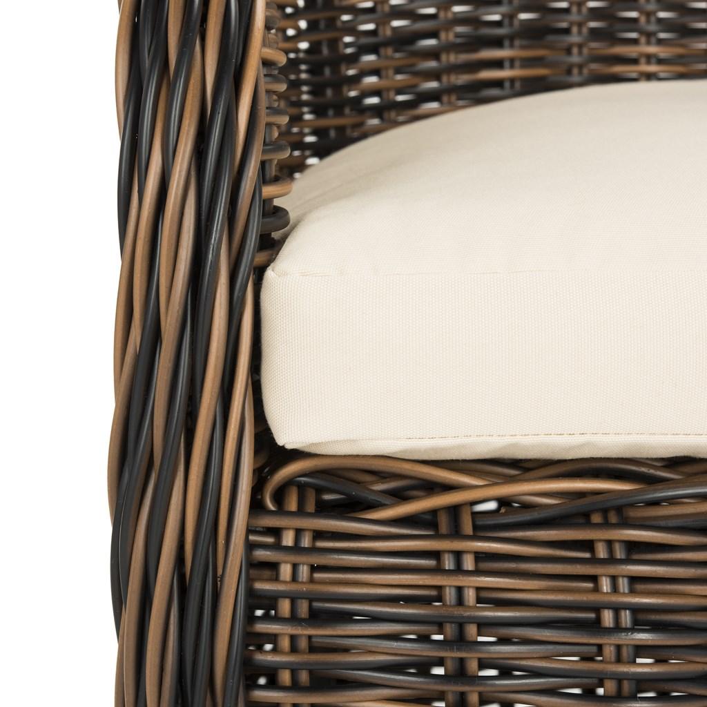 Safavieh Newton Wicker Arm Chair With Cushion | Armchairs |  Modishstore  - 8
