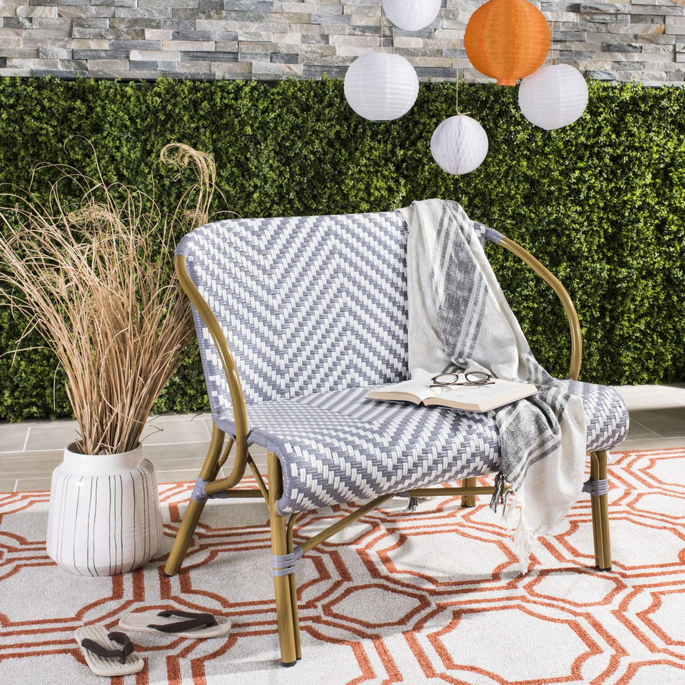 Safavieh Dandra Herringbone Rattan Settee | Outdoor Stools & Benches | Modishstore - 6