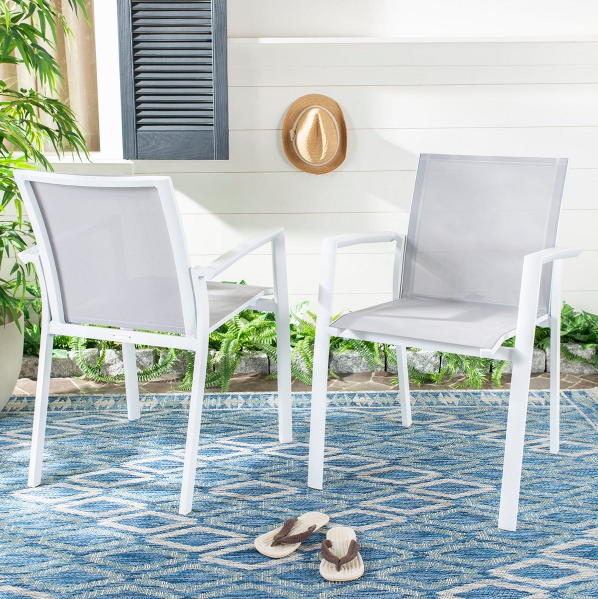 Safavieh Negan Stackable Chair | Outdoor Chairs | Modishstore - 1