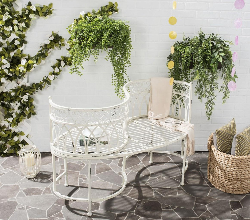 Safavieh Lara Kissing Bench | Outdoor Stools & Benches |  Modishstore  - 2