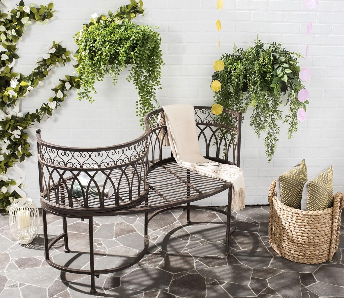 Safavieh Lara Kissing Bench | Outdoor Stools & Benches |  Modishstore  - 5