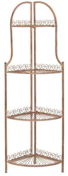 Safavieh Abarrane Wrought Iron 4 Tier Outdoor Corner Shelf | Shelves & Shelving Units |  Modishstore 