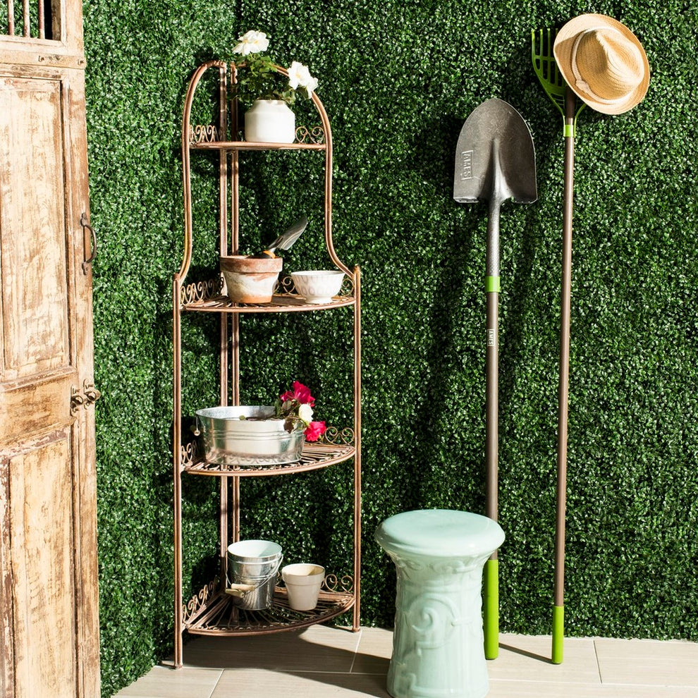 Safavieh Abarrane Wrought Iron 4 Tier Outdoor Corner Shelf | Shelves & Shelving Units |  Modishstore  - 2