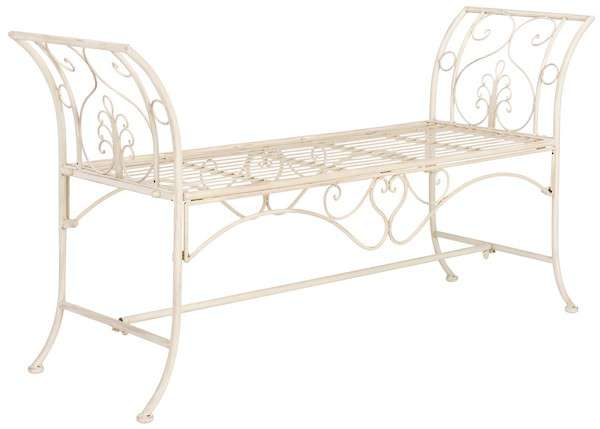 Safavieh Adina Wrought Iron 51.25-Inch W Outdoor Garden Bench | Outdoor Stools & Benches | Modishstore - 2