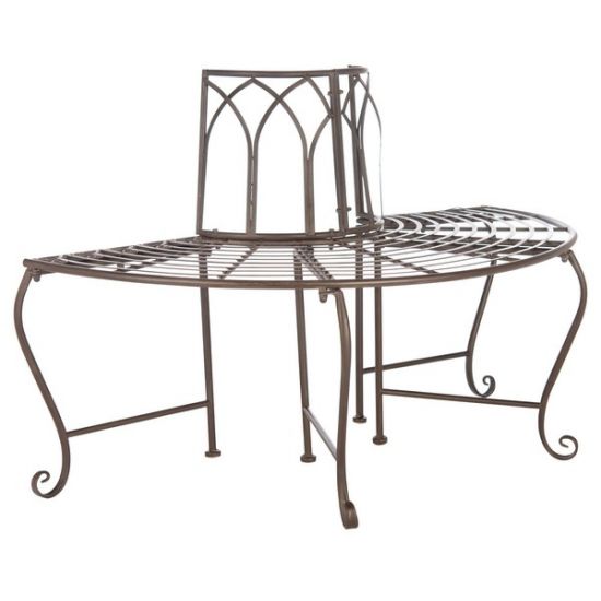 Safavieh Abia Wrought Iron 50-Inch W Outdoor Tree Bench | Outdoor Stools & Benches |  Modishstore  - 5