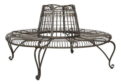 Safavieh Ally Darling Wrought Iron 60.25-Inch W Outdoor Tree Bench | Outdoor Stools & Benches |  Modishstore 