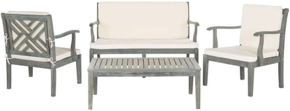 Safavieh Bradbury 4Pc Outdoor Living Set | Outdoor Sofas, Loveseats & Sectionals | Modishstore - 4