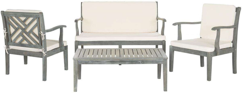 Safavieh Bradbury 4Pc Outdoor Living Set | Outdoor Sofas, Loveseats & Sectionals | Modishstore - 4