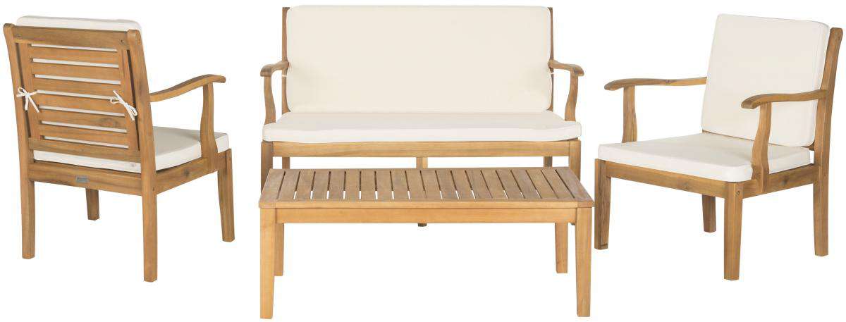 Safavieh Fresno 4Pc Outdoor Living Set | Outdoor Sofas, Loveseats & Sectionals | Modishstore - 2