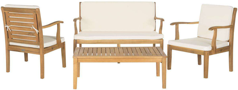 Safavieh Fresno 4Pc Outdoor Living Set | Outdoor Sofas, Loveseats & Sectionals | Modishstore - 2