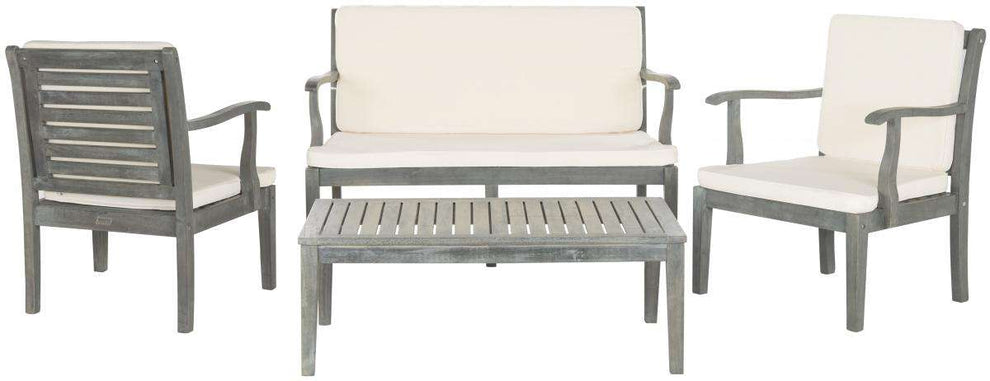 Safavieh Fresno 4Pc Outdoor Living Set | Outdoor Sofas, Loveseats & Sectionals | Modishstore - 4