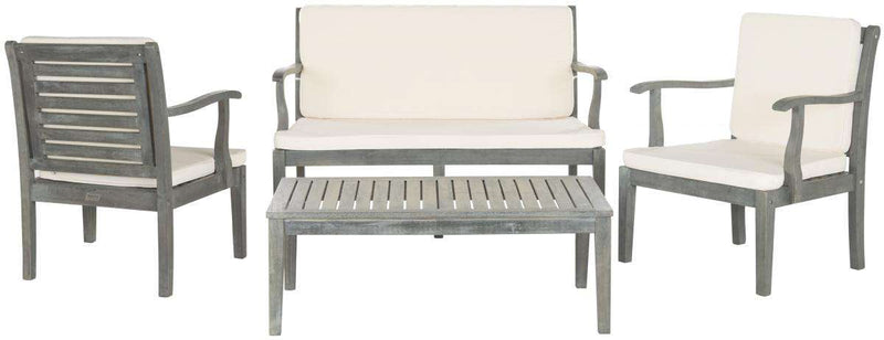 Safavieh Fresno 4Pc Outdoor Living Set | Outdoor Sofas, Loveseats & Sectionals | Modishstore - 4