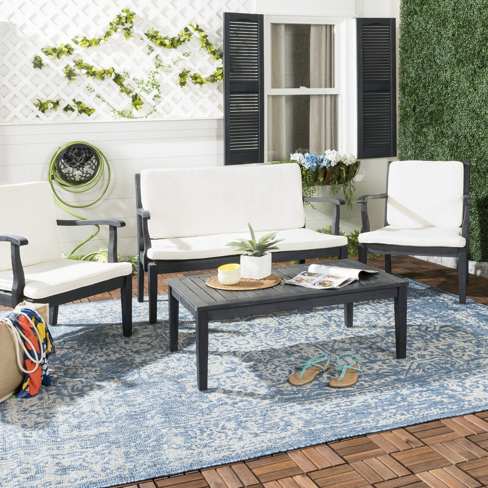 Safavieh Fresno 4Pc Outdoor Living Set | Outdoor Sofas, Loveseats & Sectionals | Modishstore - 7