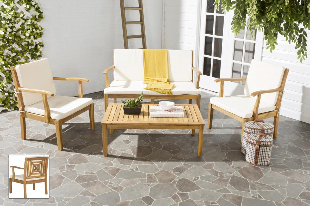 Safavieh Del Mar 4 Pc Outdoor Set | Outdoor Sofas, Loveseats & Sectionals | Modishstore - 1
