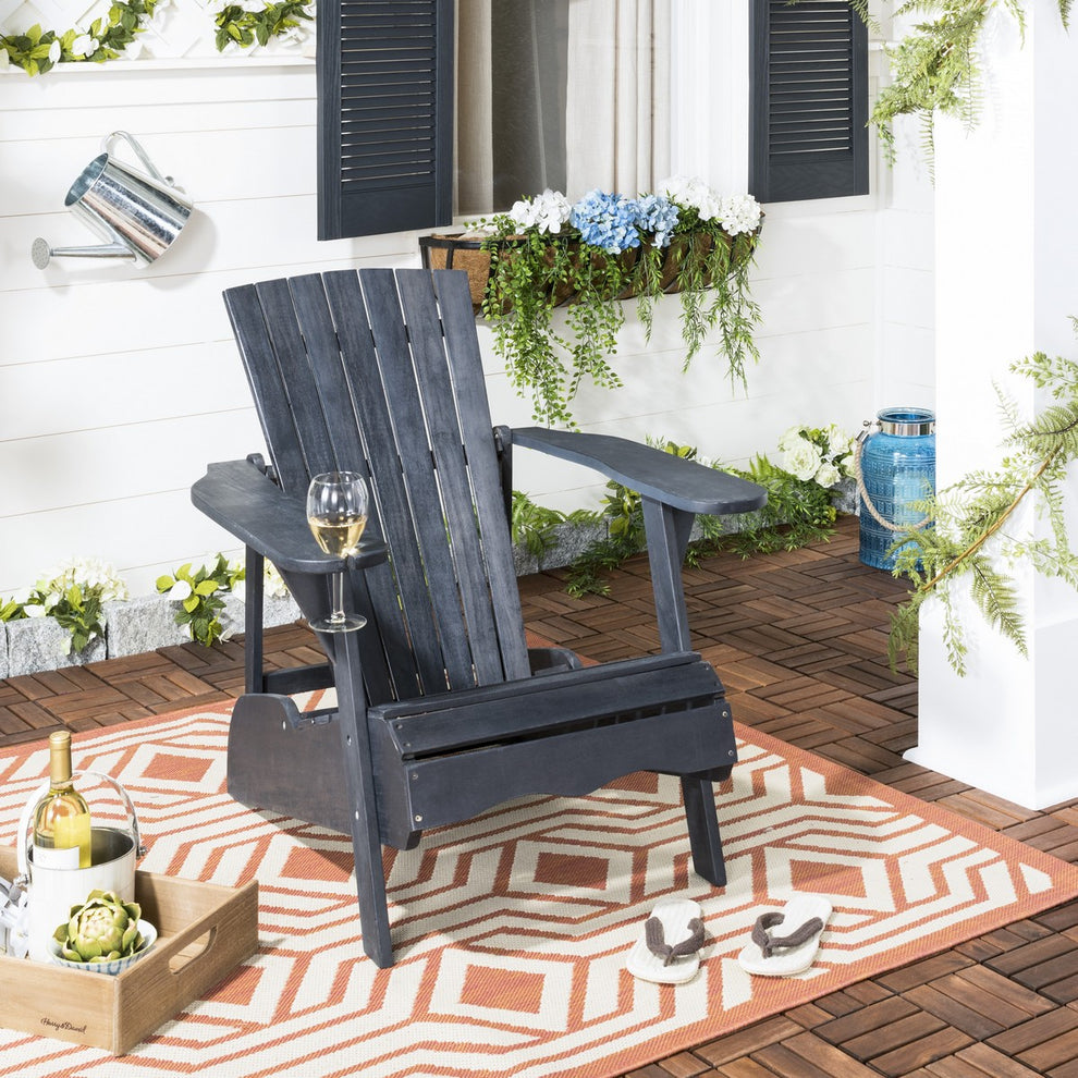 Safavieh Vista Wine Glass Holder Adirondack Chair | Outdoor Chaise Lounges | Modishstore - 7