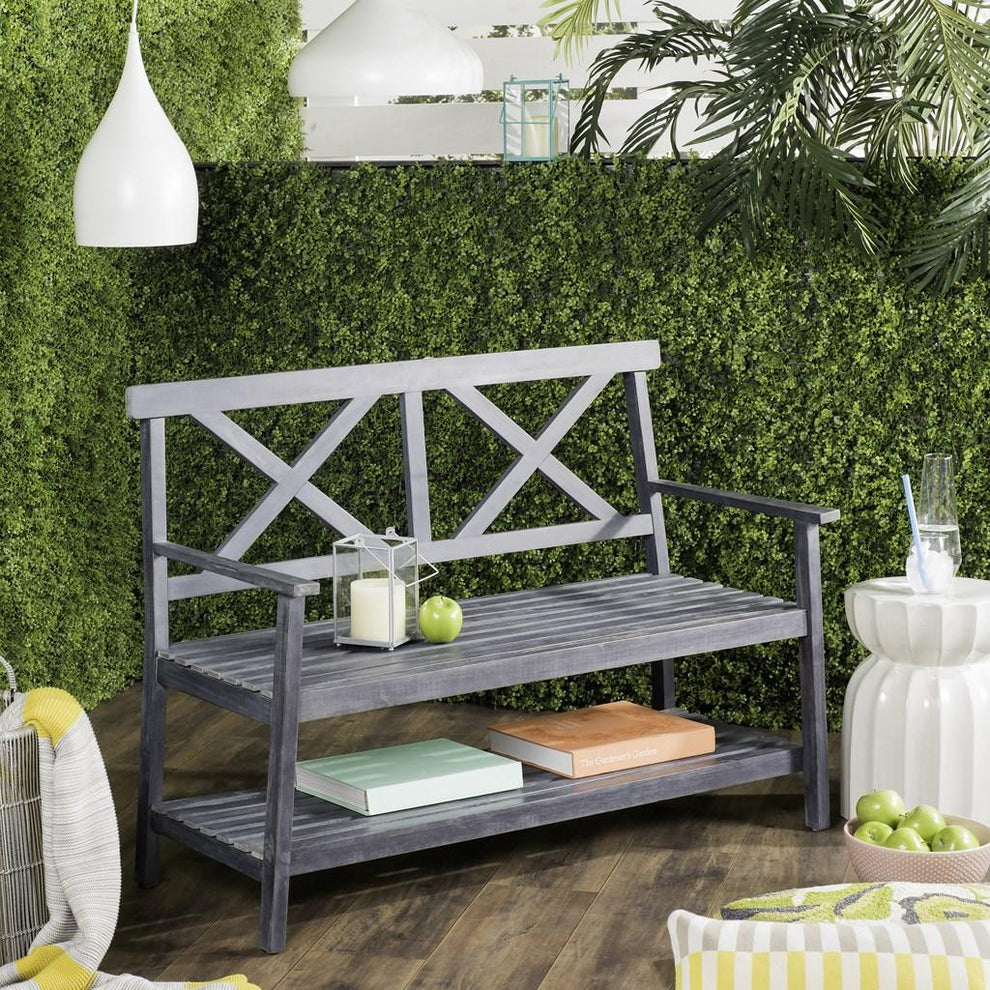 Safavieh Mayer 49.21-Inch W Outdoor Bench | Outdoor Stools & Benches | Modishstore - 9