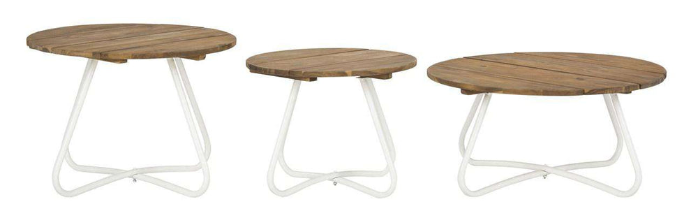 Safavieh Henderson 3Pc Wood Top Coffee Table | Outdoor Tables | Modishstore - 2