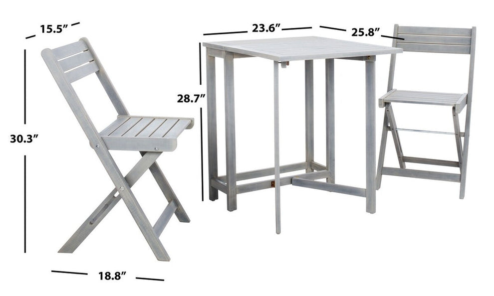 Safavieh Gallo Balcony Bistro Set | Outdoor Dining Sets |  Modishstore  - 4
