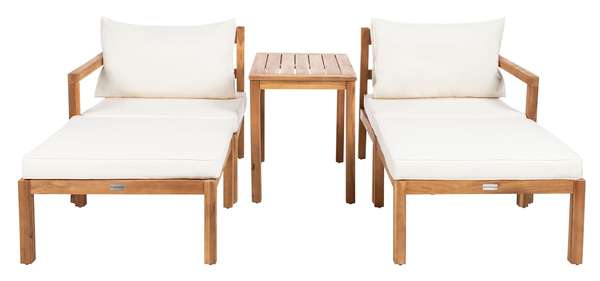 Safavieh Pratia 5Pc Outdoor Set | Outdoor Chaise Lounges | Modishstore - 2