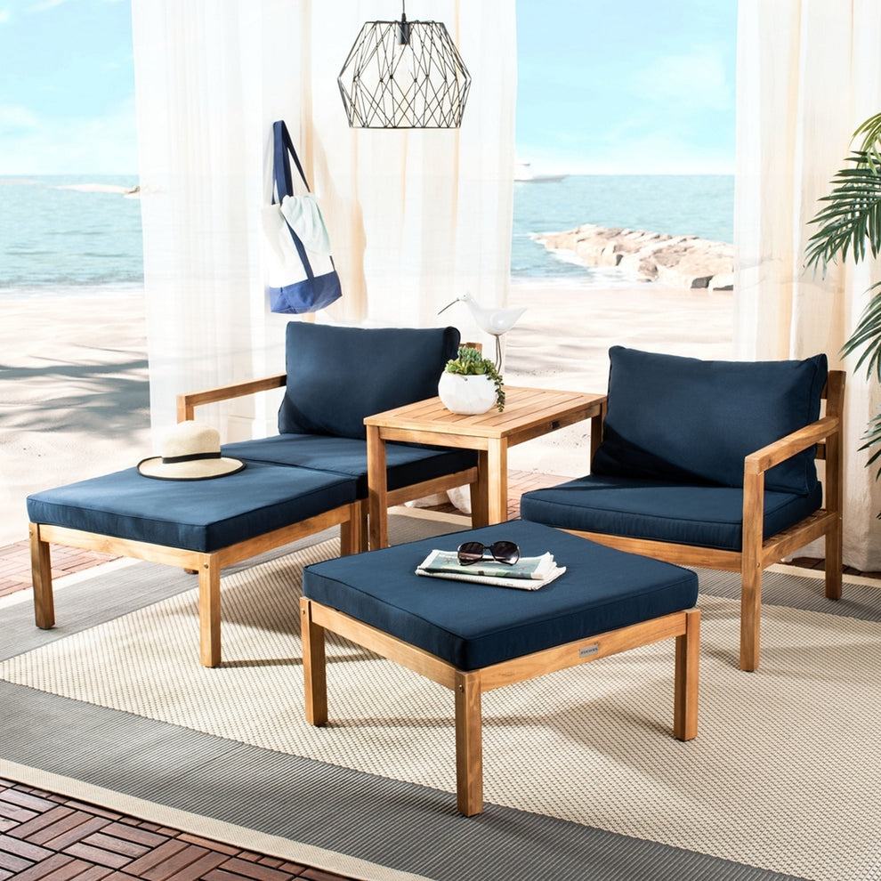 Safavieh Pratia 5Pc Outdoor Set | Outdoor Chaise Lounges | Modishstore - 5