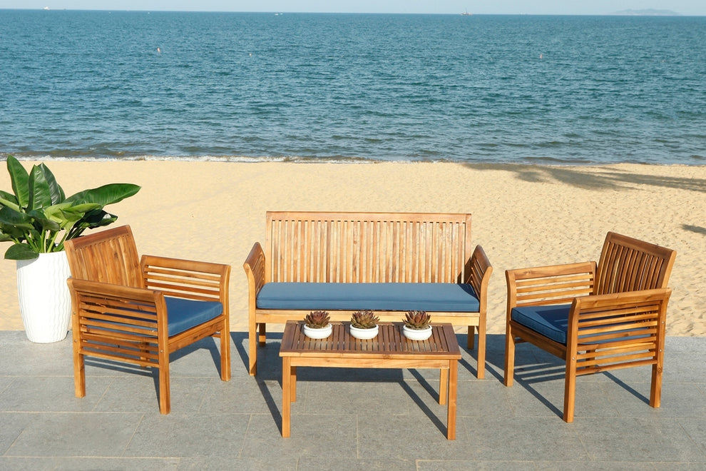 Safavieh Carson 4 Pc Outdoor Set | Outdoor Sofas, Loveseats & Sectionals | Modishstore - 10