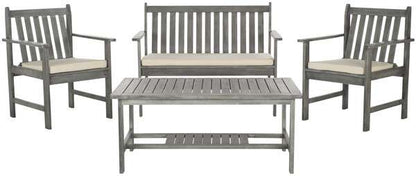 Safavieh Burbank 4 Pc Outdoor Set | Outdoor Sofas, Loveseats & Sectionals | Modishstore - 4