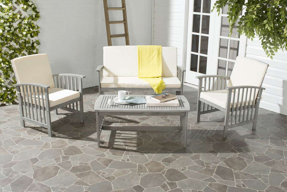 Safavieh Rocklin 4 Pc Outdoor Set | Outdoor Sofas, Loveseats & Sectionals | Modishstore - 7