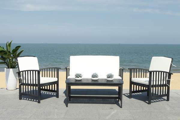 Safavieh Rocklin 4 Pc Outdoor Set | Outdoor Sofas, Loveseats & Sectionals | Modishstore - 10