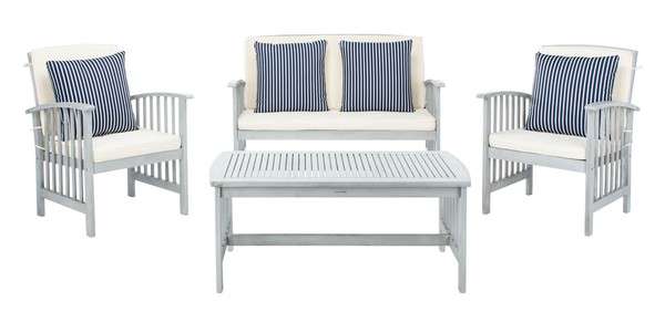 Safavieh Rocklin 4 Pc Outdoor Set | Outdoor Sofas, Loveseats & Sectionals | Modishstore - 11