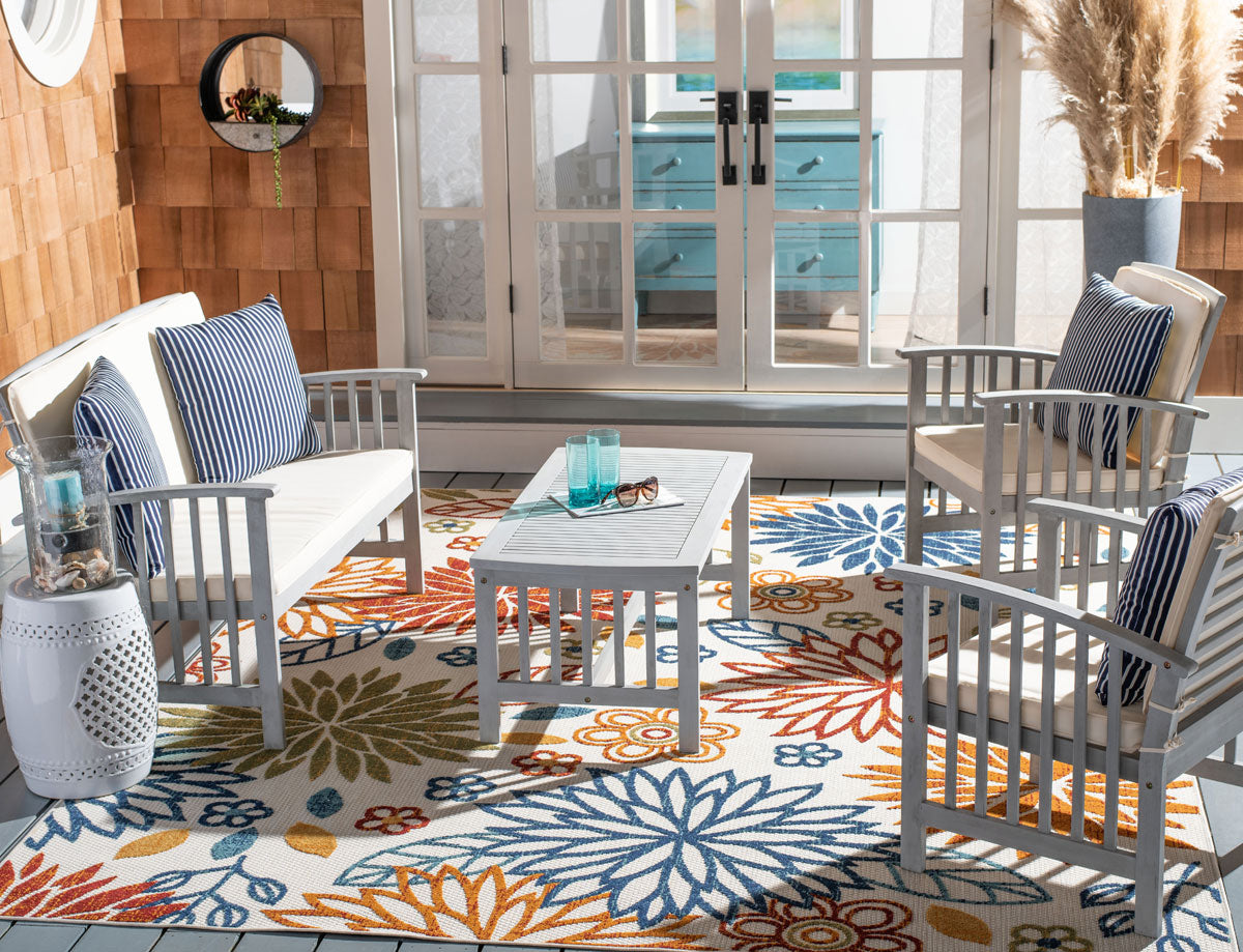 Safavieh Rocklin 4 Pc Outdoor Set | Outdoor Sofas, Loveseats & Sectionals | Modishstore - 4